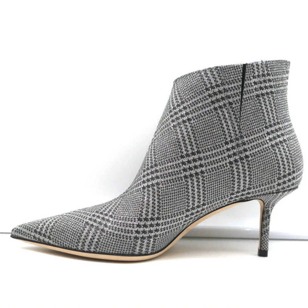 Jimmy Choo Marinda 65 Ankle Boots Silver Glitter Prince of Stars Size 37 NEW - Picture 7 of 10